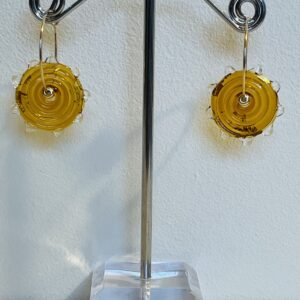 Light Amber Disc Ear Rings