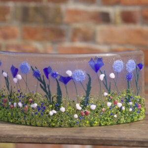 Blue Floral Curve Panel